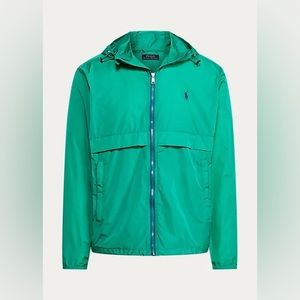 Polo Ralph Lauren Unisex Zip Up Hooded Water Repellent Green Jacket Sz L NWT